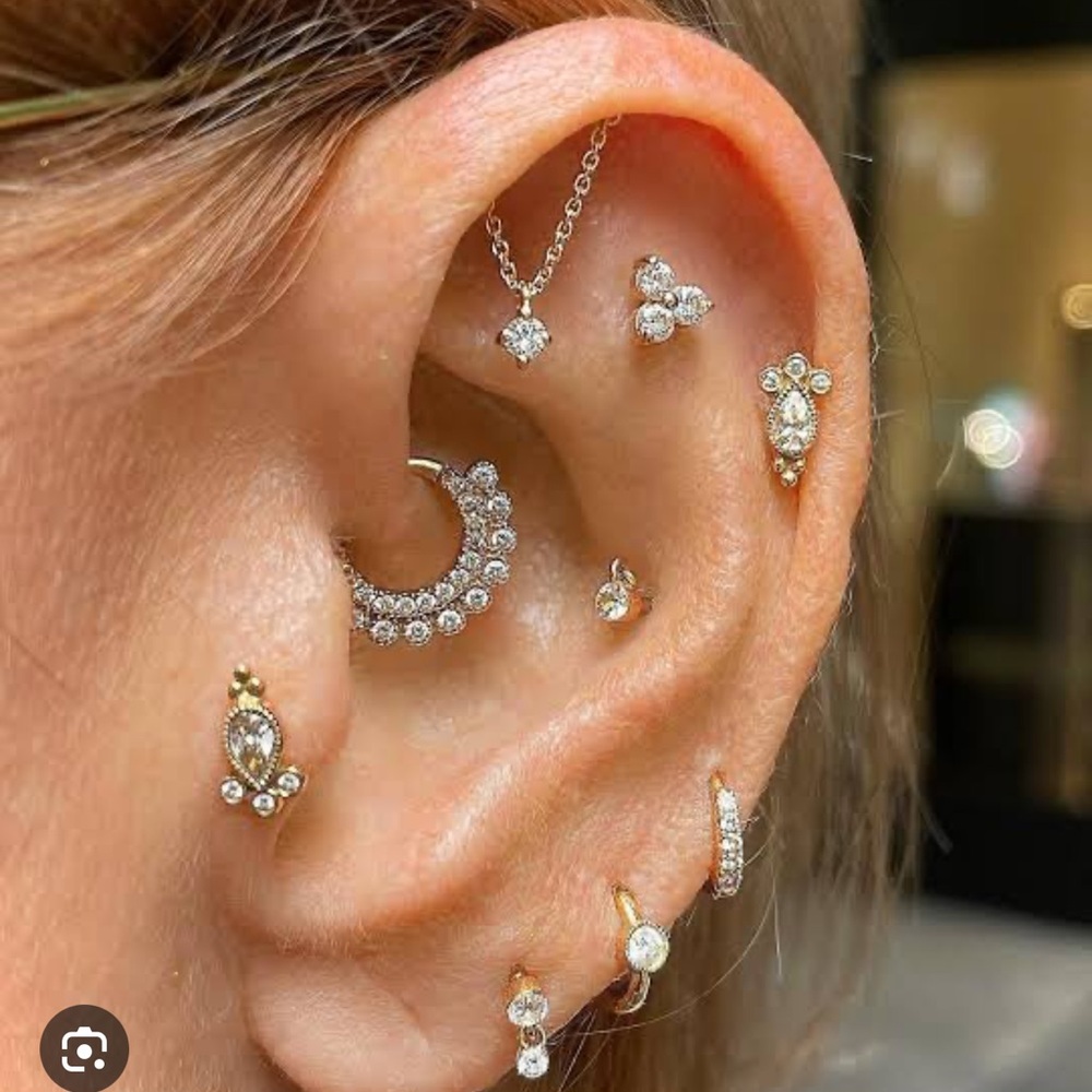 Elegant Gold and Silver Diamond Earrings